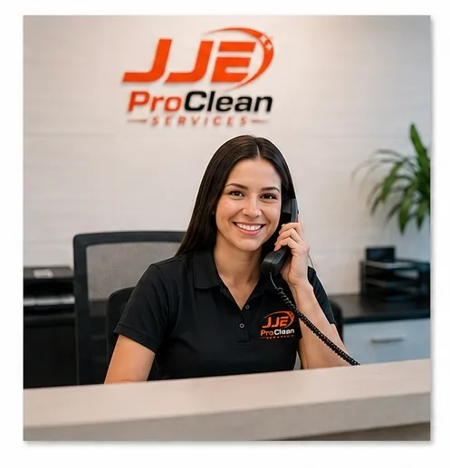JJE Pro Clean Services receptionist supporting Los Angeles cleaning inquiries
